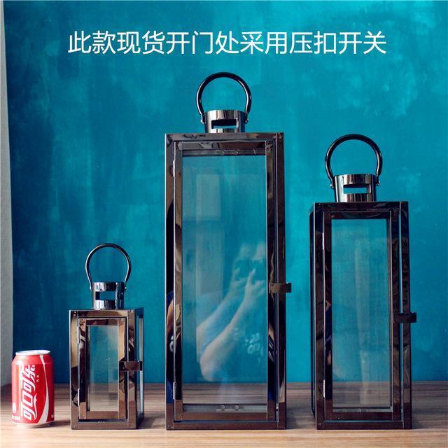 Iron Rose Gold Candle Holder Lantern In Festival Lanterns Candle Stand Set Garden Stainless Steel Silver Outdoor Hotel FC128